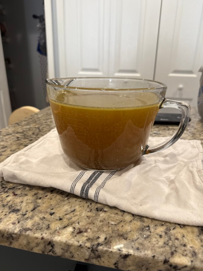 bone broth from chicken carcass for circular kitchen